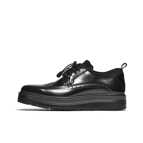 Beau Today Открыто Edge Pearl Коровья кожа Casual Men's Black