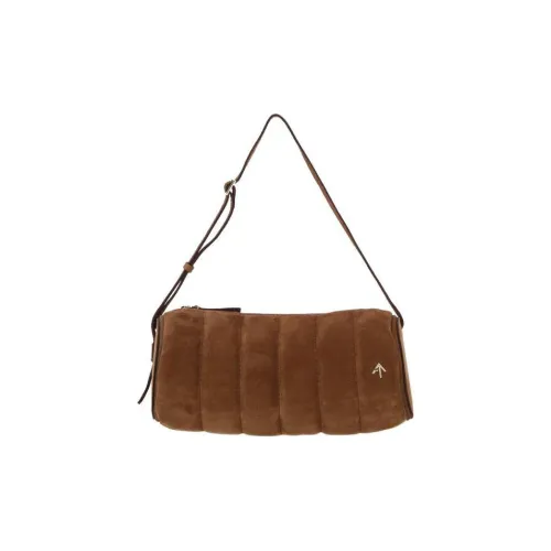 Manu Atelier Телячья кожа Цилиндрическая сумка Сумка через плечо Сумка на плечо Женская Кофейная