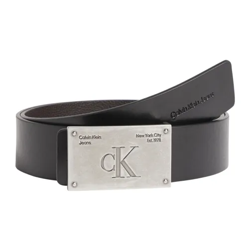 CK Calvin Klein Модный Минималистский стиль Трендовый Универсальный Плавный Застежка Ремень Мужской Черный