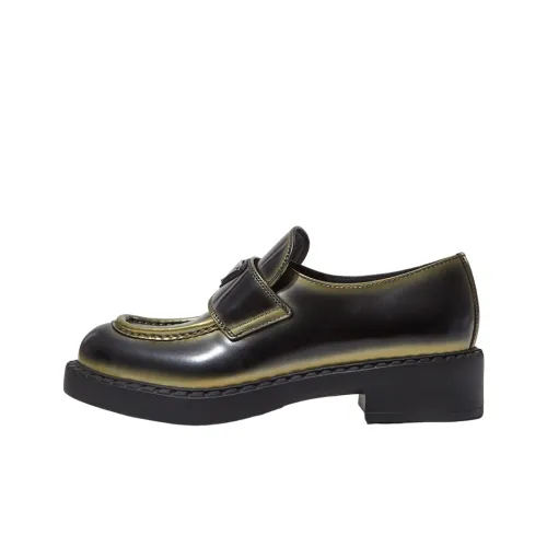 PRADA Кожа Платформа Обувь Женская Черное Золото