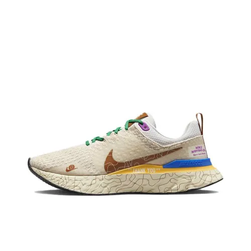 Nike React Infinity Run Flyknit 3 Low Топ Повседневные Беговые Кроссовки Мужские Коричневые