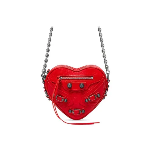 Balenciaga Le Cagole Sheepskin Biker Bag Crossbody Bag Shoulder Bag Mini Women's Red Баленсиага Le Cagole Овчина Байкер Сумка Сумка через плечо Мини Женская Красная