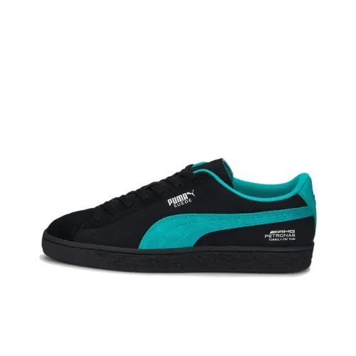 PUMA Mercedes F1 Slip-resistant Abrasion-resistant Low Top Skateboard Shoes Black Blue PUMA Mercedes F1 Противоскользящие Износостойкие Низкие Кеды для Скейтбординга Черный Синий