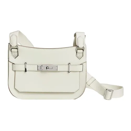 HERMES Jypsiere Swift Телячья кожа Сумка через плечо Мини Женские Гриб Белый