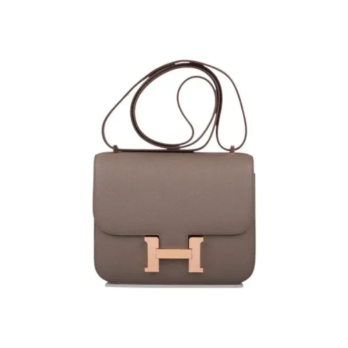 HERMES Constance Эпсомская кожа Сумка через плечо Мини Женская 8F Gris ÉTain Оловянно-серый