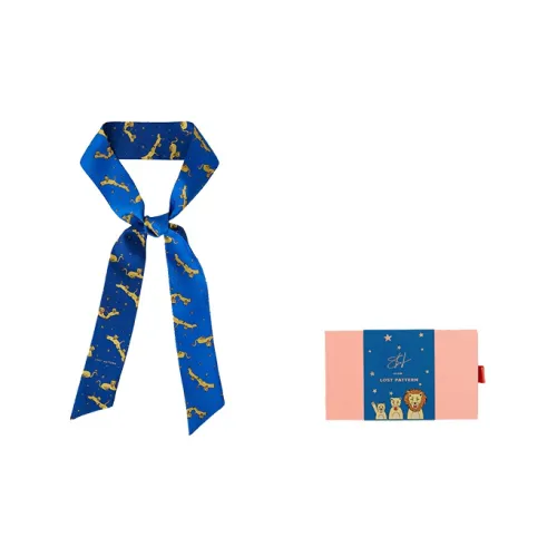 LOST PATTERN Шелковые шарфы Темно-синий Женские