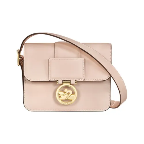 LONGCHAMP Коробка TROT Телячья кожа Маленькая квадратная сумка Сумка через плечо Маленькая Женская Светло-розовая