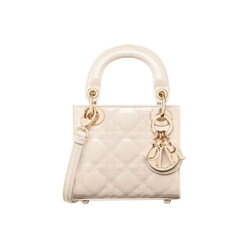 DIOR Lady Dior Лакированная кожа Коровья кожа Сумка Lady Dior Сумка через плечо Сумка Экстра мини Женская