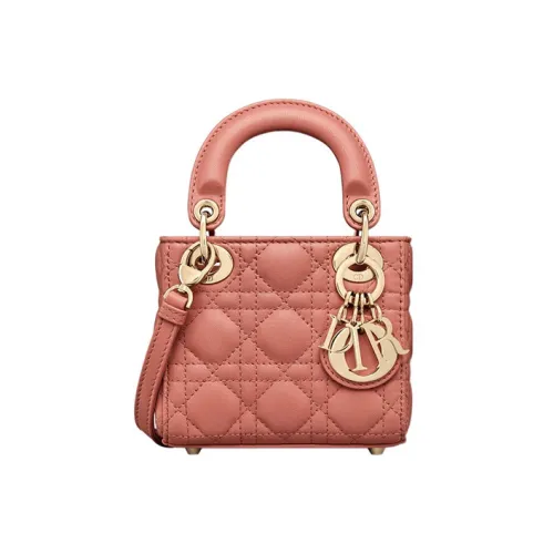 DIOR Lady Dior Sheepskin Сумка Lady Dior Сумка через плечо Сумка Extra Mini Женская Dreamy Розовая