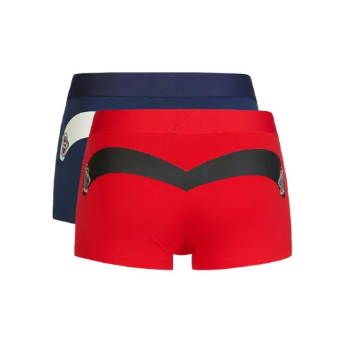 EVISU 2 упаковки Красный + Темно-синий Мужские боксер-шорты