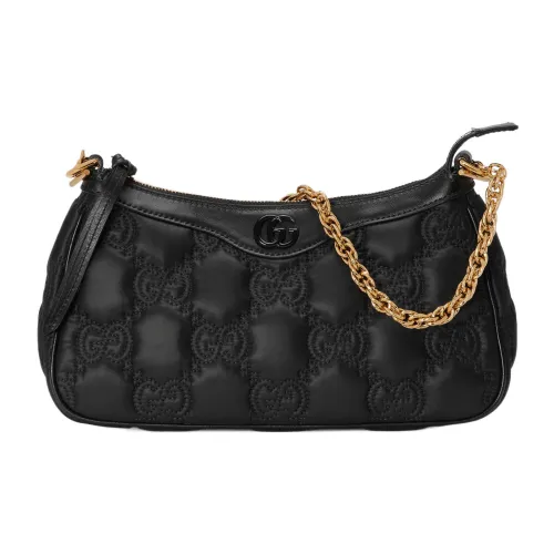 GUCCI GG Matelassé Кожа Маленькая Сумка Сумка через плечо Сумка на плечо Сумка Женская Черная