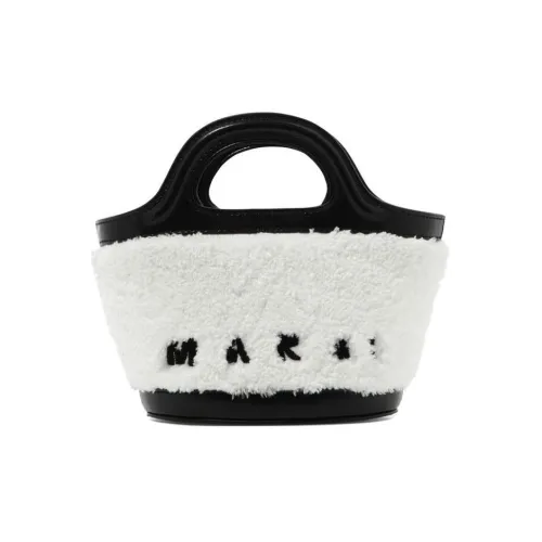 MARNI TROPICALIA Хлопок с кожаными вставками Сумка через плечо Сумка Женская Черный Белый