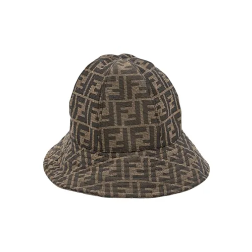 FENDI Головной УборКлош Из Холщовой Ткани Коричневого Цвета