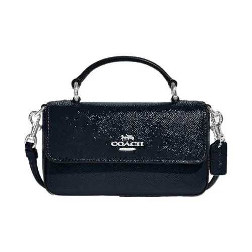 COACH Josie Кожа Лакированная кожа Одно плечо Ручная сумка Сумка через плечо Мини Женская Морской синий