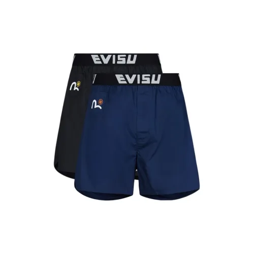 EVISU 2 упаковки Темно-синий Синий + Черный Мужские боксер-шорты
