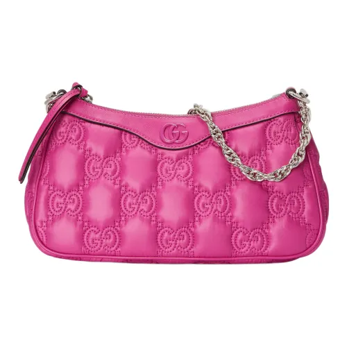 GUCCI GG Matelassé Кожа Маленькая Сумка Сумка через плечо Сумка через плечо Сумка Женская Фуксия