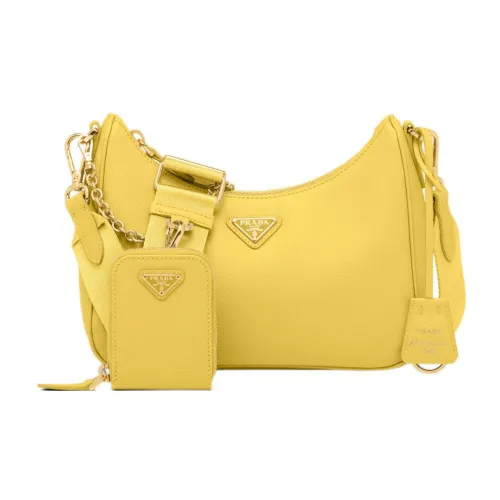 PRADA RE Edition Saffiano Кожа 3 в 1 Сумка через плечо Сумка на плечо Женская Солнечно-желтая