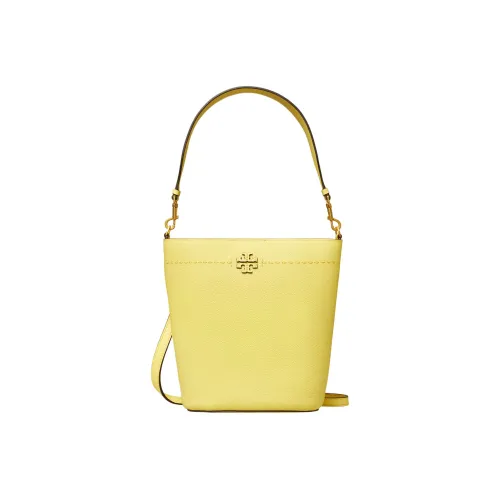 TORY BURCH McGraw Litchi Grain Кожа Сумка-ведро Портативные Сумки через плечо Сумка через плечо Женская Лимонно-желтая