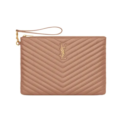 SAINT LAURENT Cassandre Телячья кожа Клатч Женские Розовый