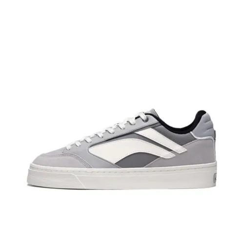 LINING Wei Wu 180 LO Устойчивые к истиранию Дышащие Низкие Кроссовки для скейтбординга Мужские Серый Белый