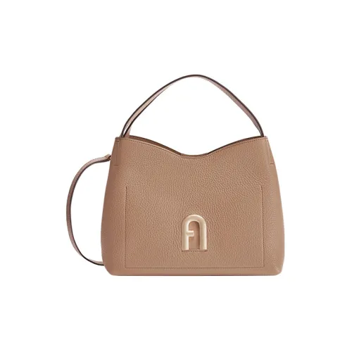 Furla Рельеф Телячья Кожа Портативная Сумка через плечо Сумка на плечо Маленькая Женская Серый Бежевый