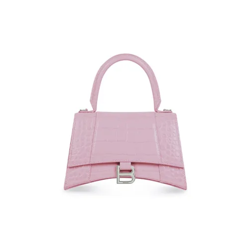 Balenciaga HOURGLASS Корова Кожа Сумка Hourglass Сумка через плечо Сумка Маленькая Женская Розовая