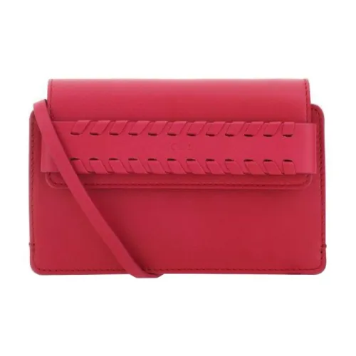 Chloe Mony Телячья кожа Ручная Сумка через плечо Кошелек Женские Кораллово-розовый