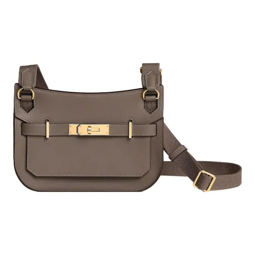 HERMES Jypsiere Swift Телячья кожа Сумка через плечо Мини Женские Слоновой серый