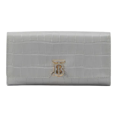 Burberry Кожа Кошелек Женские Облачный серый
