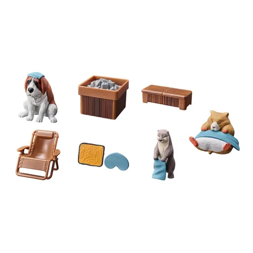 BANDAI Животные Sauna Набор Счастливый Draw Целая коробка 7 шт