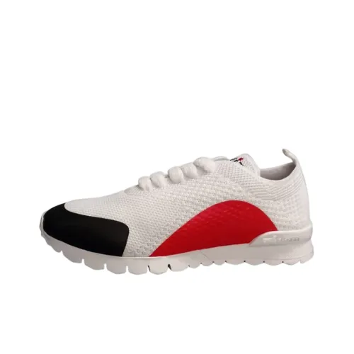 KITON Низкий топ Спортивная повседневная обувь Женская Белый Красный Черный