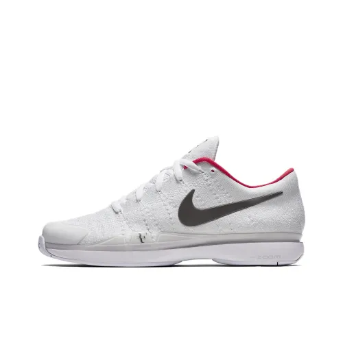 Nike Zoom Vapor 9,5 RF Flyknit Zoom Vapor Flyknit Hc QS Устойчивый к истиранию Дышащий Низкий Топ Теннисные Кроссовки Серый Черный
