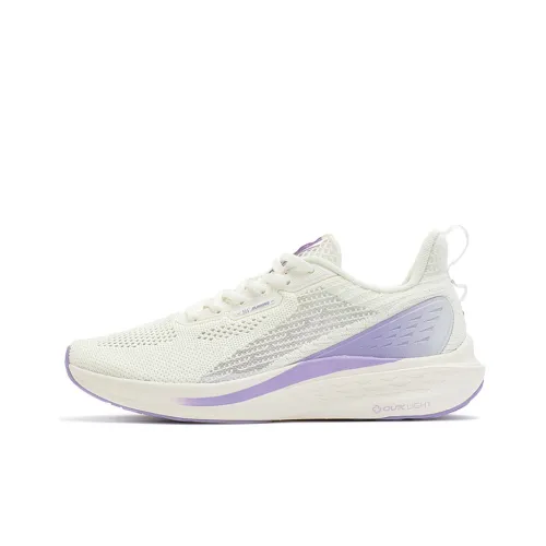 361° Противоскользящие Износостойкие Дышащие Беговые кроссовки Женские Перьевые Белые