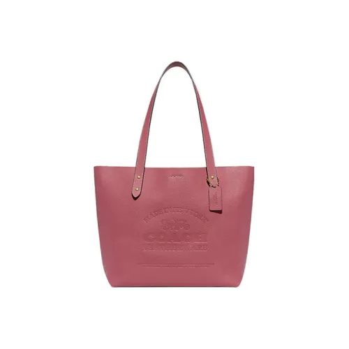 COACH Сумка Tote из кожаной кожи сумка для покупок сумка через плечо большая женская розовая