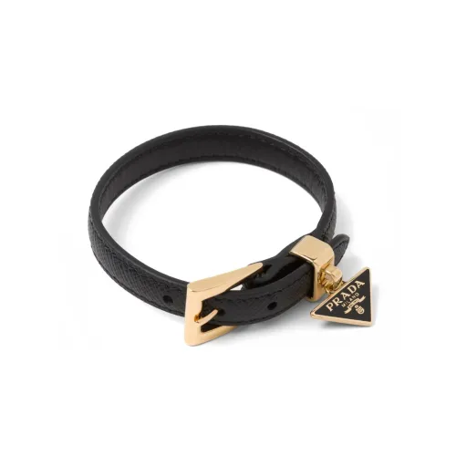 PRADA Металл, Кожа, Нарукавные повязки, Черный, Женские