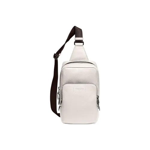 COACH Gotham Текстурированная кожа с галькой сумка через плечо из телячьей кожи маленькая сумка через плечо мужская белая