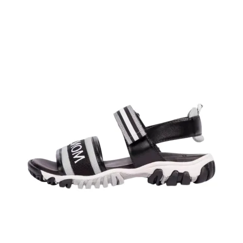 Moncler One Ремень Сандалии Женские Черный Белый