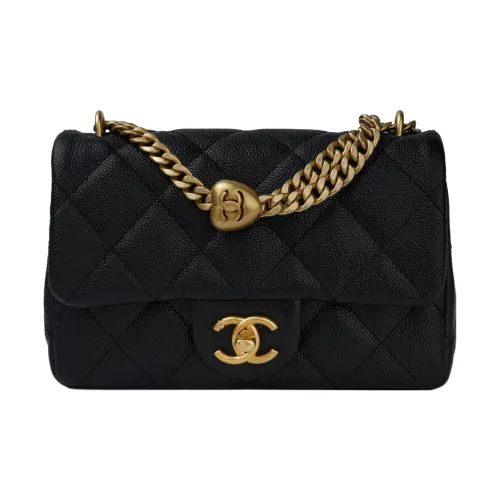 CHANEL 23P SS С рельефом тисненая коровья кожа сумка с клапаном сумка через плечо маленькая женская черная