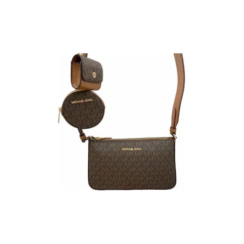 MICHAEL KORS Покрытие Холст с кожей 3 в 1 сумка через плечо маленькая женская коричневый