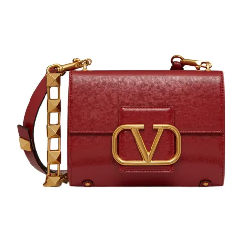 Valentino STUD SIGN Телячья кожа Сумка через плечо Женская Красная