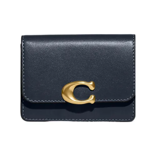 COACH Bandit Телячья кожа Держатель для карт Мини Женский Джинсовый синий