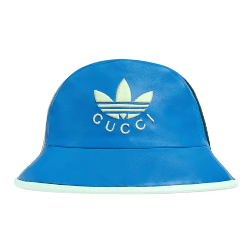 GUCCI X ADIDAS Collaboration Кожа Шляпы ведра Синий / Белый Женские