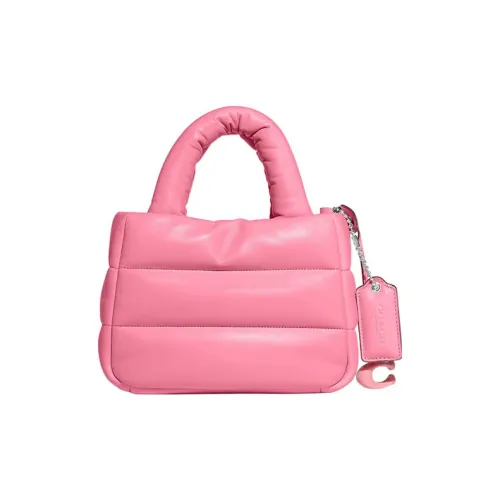 COACH Pillow Кожа Наппа Тоут Сумка Сумка для покупок Сумка через плечо Сумка мини Женская Розовая