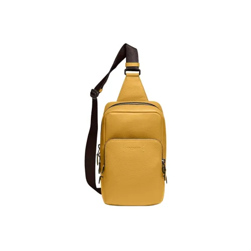 COACH Gotham Текстурированная кожа с галькой телячья кожа сумка через плечо маленькая мужская желтая