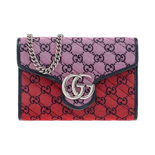 GUCCI GG Marmont Ткань с кожаными вставками Сумка через плечо Сумка на плечо Женская
