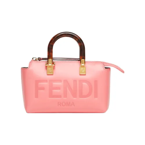 FENDI Телячья кожа Бостон Сумка Сумка Сумка через плечо Сумка через плечо Мини Женская Розовая