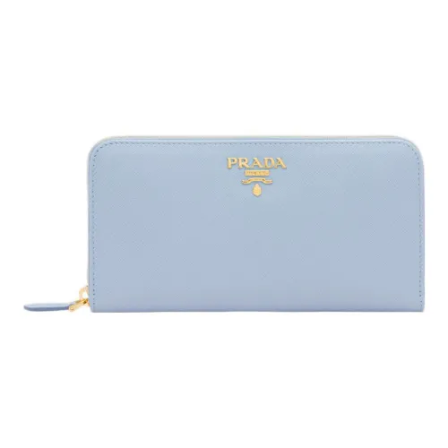 PRADA Saffiano кожа кошелек женский светло-синий