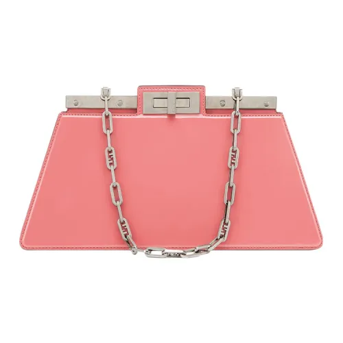 FENDI PeekabooCut Телячья кожа Ручная Сумка на плечо Женская Розовая