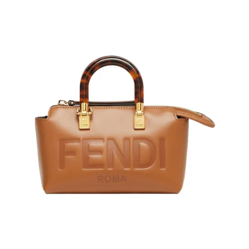 FENDI Сумка из коровьей кожи Boston сумка через плечо маленькая сумка женская коричневая