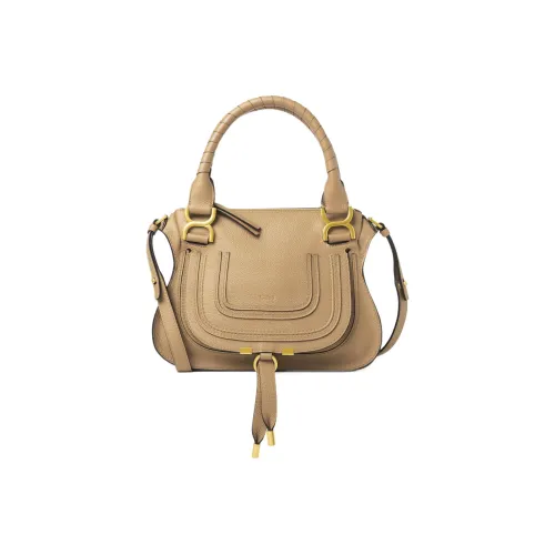 Chloe Marcie с текстурой Телячья кожа Сумка через плечо Сумка Маленькая Женская Светло-коричневая